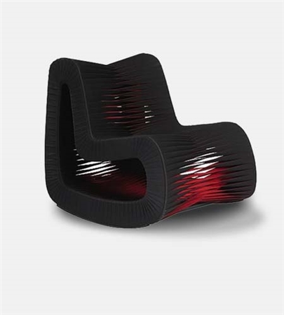 Seat Belt Modern Rocking Chair Black/Red