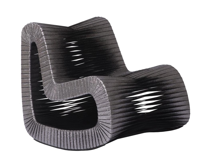 Seat Belt Modern Rocking Chair Silver