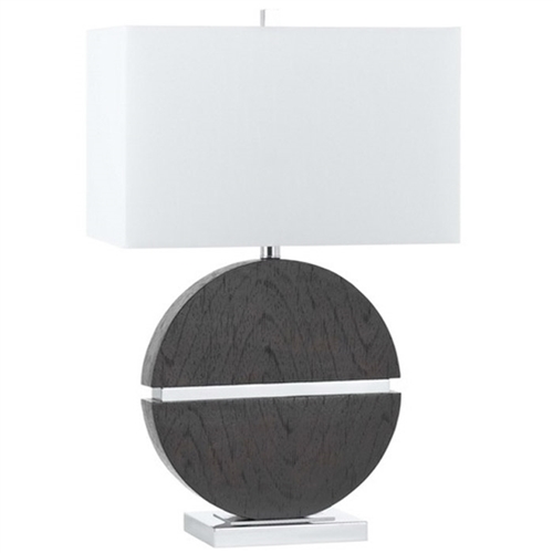 A contemporary and ultra-modern table lamp with stylish circular shape