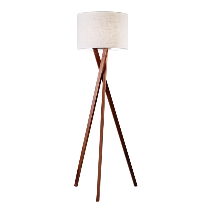 Brooklyn Modern Floor Lamp. A sleek light walnut tripod base suits a variety of settings from contemporary, rustic, transitional to loft style. Special order item