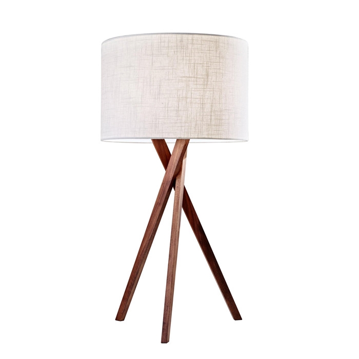 Brooklyn Modern Lamp Lamp. A sleek light walnut tripod base suits a variety of settings from contemporary, rustic, transitional to loft style. Special order item