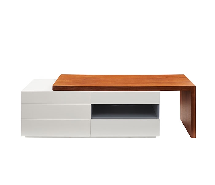 Arzano tv unit in walnut and white. priced reduced due to damaged