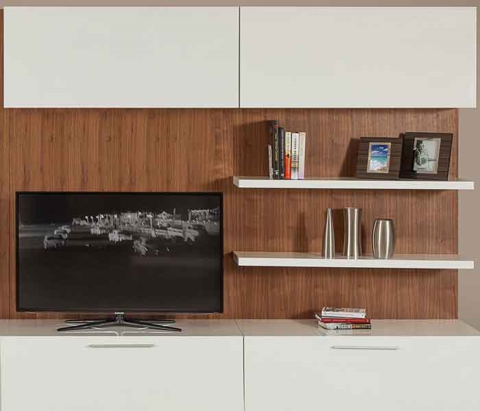 Beautiful large TV unit  White Lacquer Shelf - Short