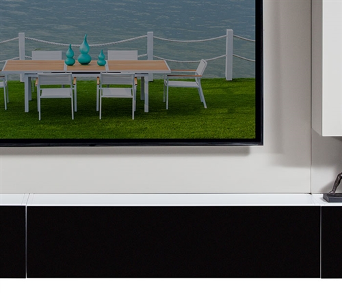 Teviso Modern Horizontal Cabinet WHITE/BLACK GLASS