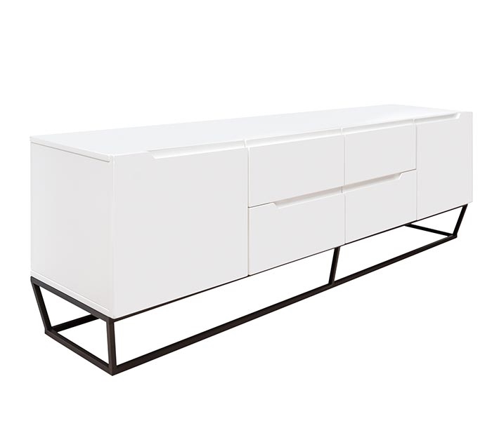 Bergamo Modern TV Unit in White lacquer