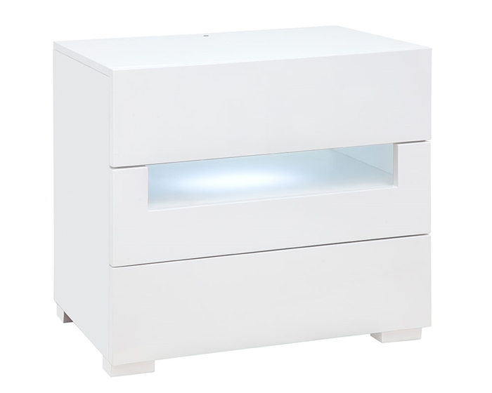 Citra Modern Large Side Table in White Lacquer