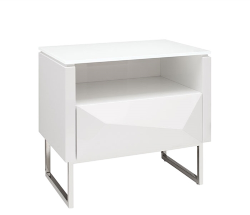 Chiesa Modern Side Table in White Lacquer