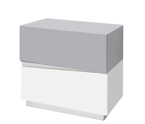 Salerno Modern Side Table in White and Grey