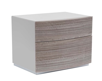 Silia Modern Side Table Grey Lacquer and beige Angley