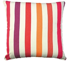 Purple-Orange Stripped Modern Outdoor Modern Pillow - 24" x 24"