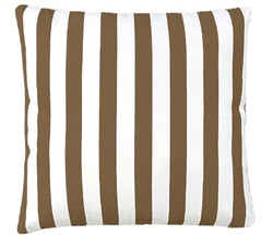 Brown-Cream Stripped Modern Outdoor Modern Pillow - 24" x 24" *Special Order