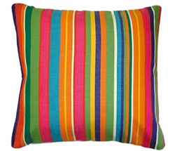 Multi-Color bright Stripped Modern Outdoor Pillow - 24" x 24"