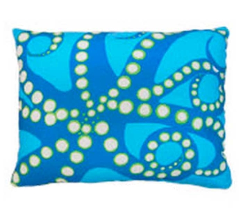 Blue Octopus Modern Pillow 18" x 18"