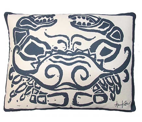 Navy Crab Modern Pillow 19" x 24"