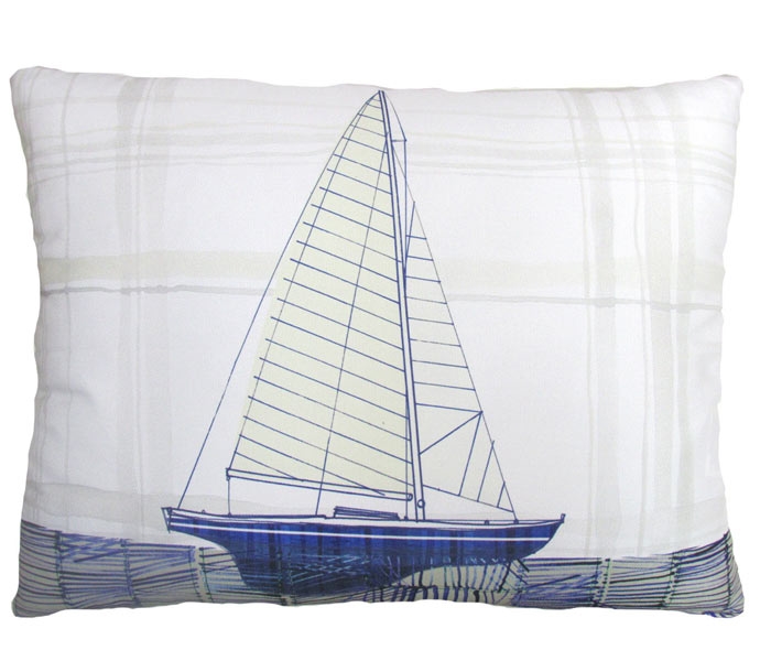 Model Sailboat Modern Outdoor Pillow 18 x18