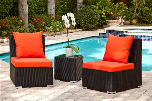 Fiora Modern Outdoor Set in Espresso (off-white cushions) - AS IS - FINAL SALE