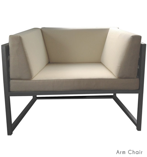 Anacapri Grey Aluminum Modern Outdoor Corner Sofa - White Cushions