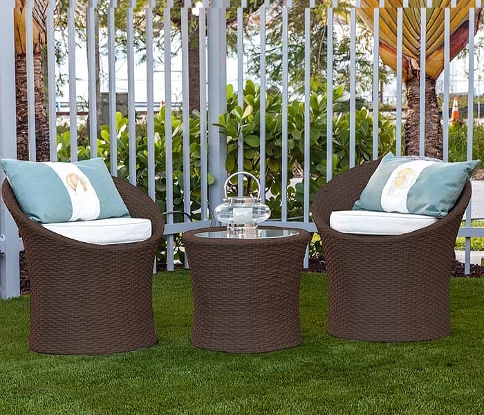 Imola Modern Outdoor Bistro Set in Espresso