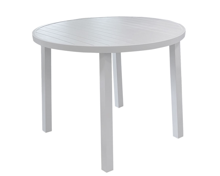 Clint Modern Patio Round Dining Table White Fabric Floor sample. As is. No returns