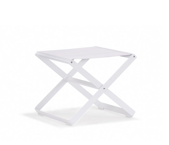 Clint Modern Patio Dining Stool in White Fabric available at Modern Home 2 Go