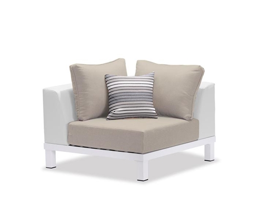 New Cori  Modern White Aluminum Outdoor Armless Middle Corner Sofa