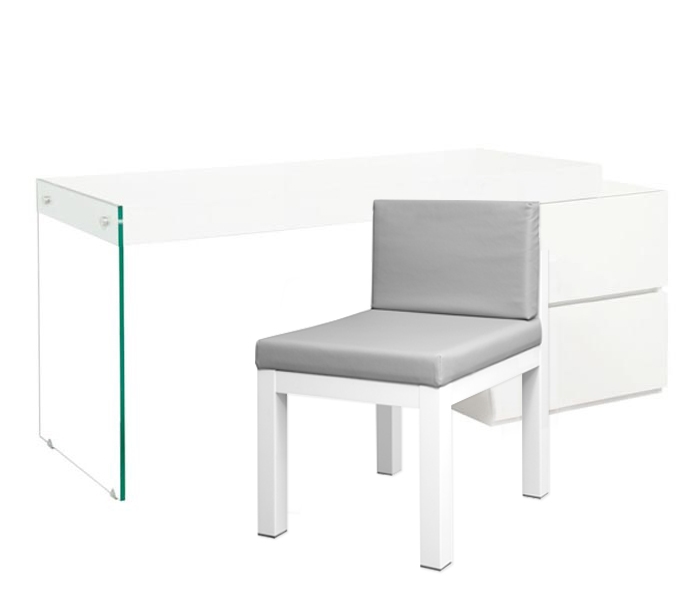 Corsica Desk with glass legs - <strong>DRL</strong> FLOOR SAMPLE - FINAL SALE