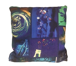 Magazine Blue Print Modern Pillow 20" x 20"