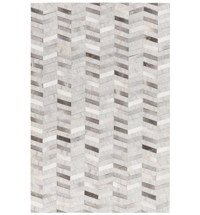 Trail Modern Cowhide Rug Chevron Light Grey Collection