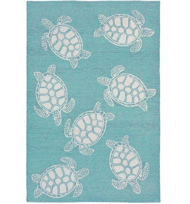 Capri Turtle Indoor/Outdoor Rug Aqua Collection. The perfect area rug to add abstract and modern design to your space