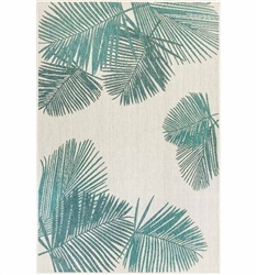 Carmel Palm Indoor/Outdoor Rug Aqua 7'10" x 9'10"