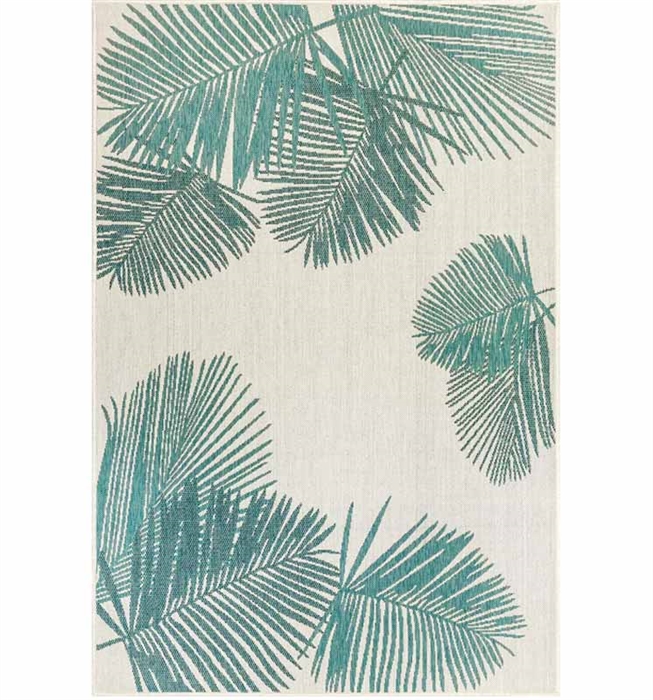 Carmel Palm Indoor/Outdoor Rug Aqua Collection