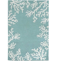 Modern Rugs - Capri Coral Border Indoor/Outdoor Rug Aqua 5'X7'6" - mh2g. The perfect area rug to add abstract and modern design to your space