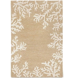 Capri Coral Border Indoor/Outdoor Rug Neutral 5'X7'6". The perfect area rug to add abstract and modern design to your space