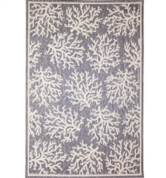 Cove Coral Indoor or outdoor Blue Rug Seven feet nine inches by ten feet nine inches. Available for Special order at MH2G Modern Furniture Showrooms.