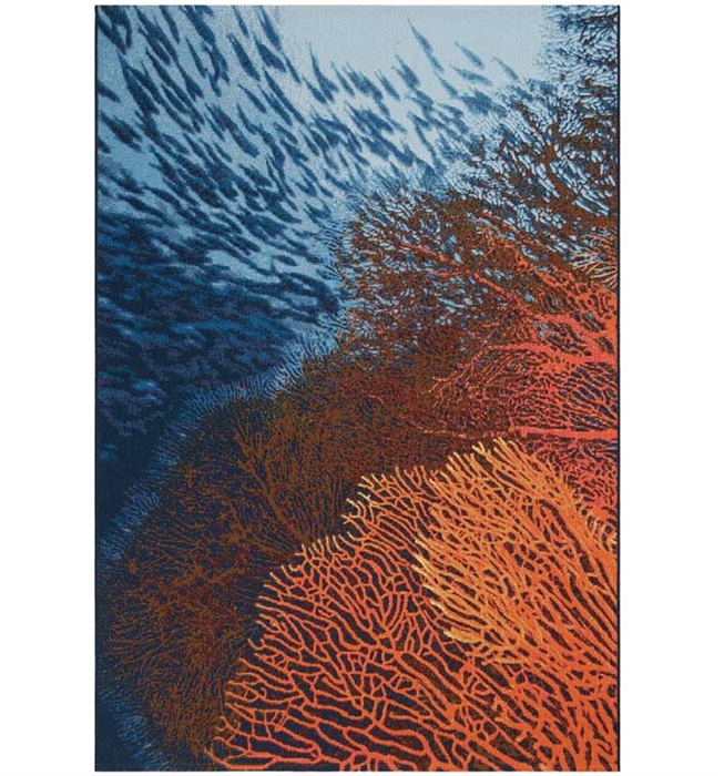 Marina Coral Indoor/Outdoor Rug Ocean Collection. The perfect area rug to add abstract and modern design to your space