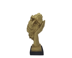 Resin Thirteen inch Sleepy Head in Gold available for special order at MH2G Furniture Stores