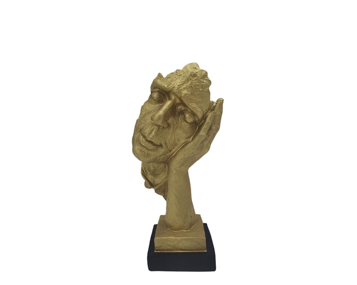 Resin Thirteen inch Sleepy Head in Gold available for special order at MH2G Furniture Stores