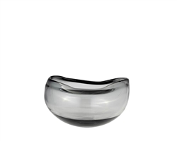 Irregular Shape Bowl Smoke Glass, 10"D