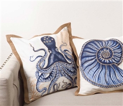 Octopus Pillow Navy Blue 20" x 20"