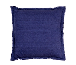 Whip Stitched Flange Pillow Navy Blue 20" x 20