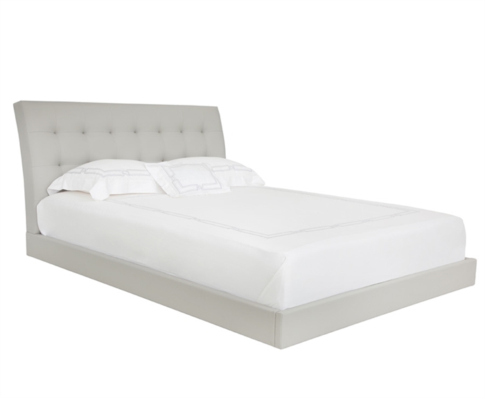 Rotello Modern King Bed in Grey Leatherette