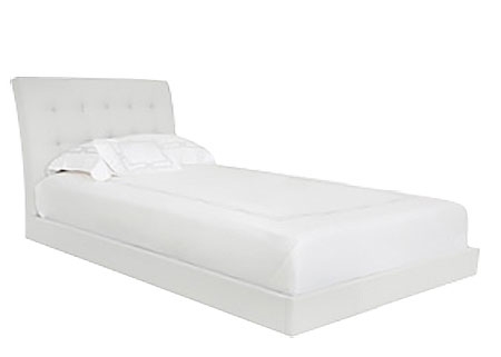 Rotello Modern Twin Bed in White Leatherette