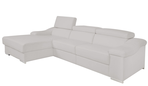 The Laurette Sectional has multiple modular sections allowing for two optional lengths. The graceful lines and adjustable head rests will make this a stylish focal point to your living room. Available with or without recliner.