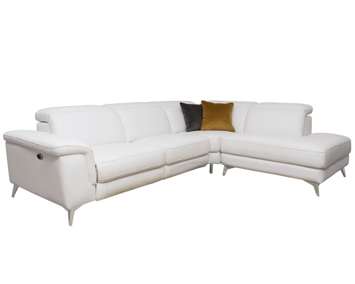Marsala Modern Sectional WHITE Leather