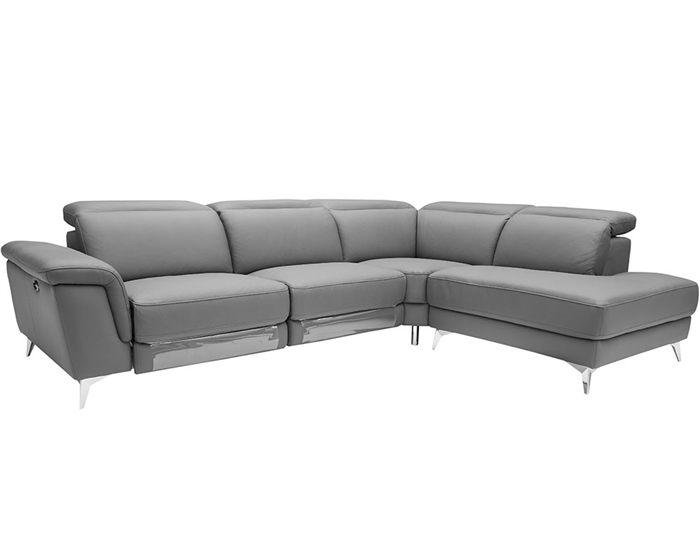 Marsala Modern Sectional GREY Leather