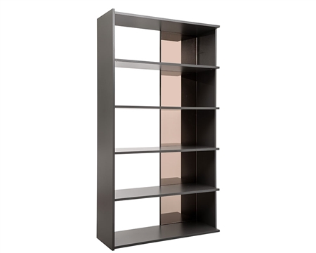 Julio Bookshelf Anthracite wood and  Bronze Mirror