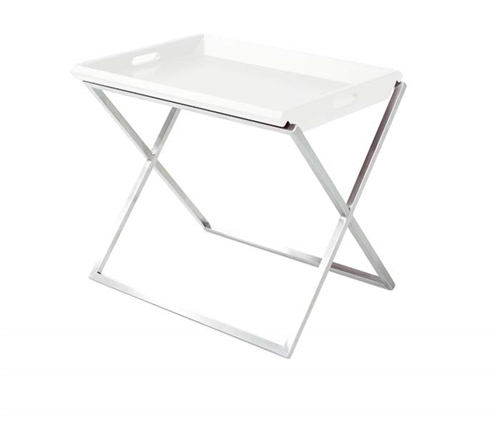 Irpina Modern Side Table in White