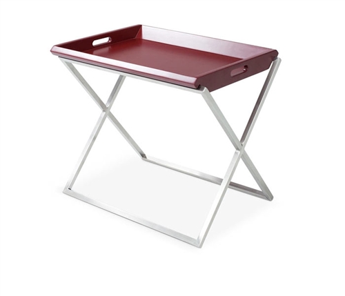 Irpina Modern Side Table in Red