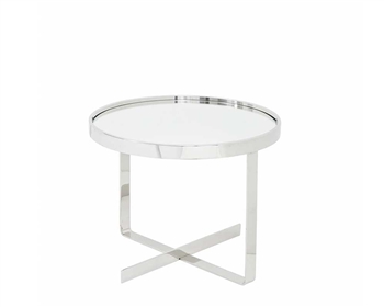 The Varzi Tables have a grey mirror top. Various sizes available to accommodate your space.