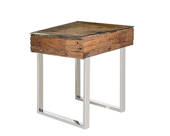 Amalfi Modern Reclaimed Teak Wood Side Table